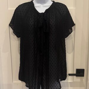 George Black Sheer Polka Dot Blouse